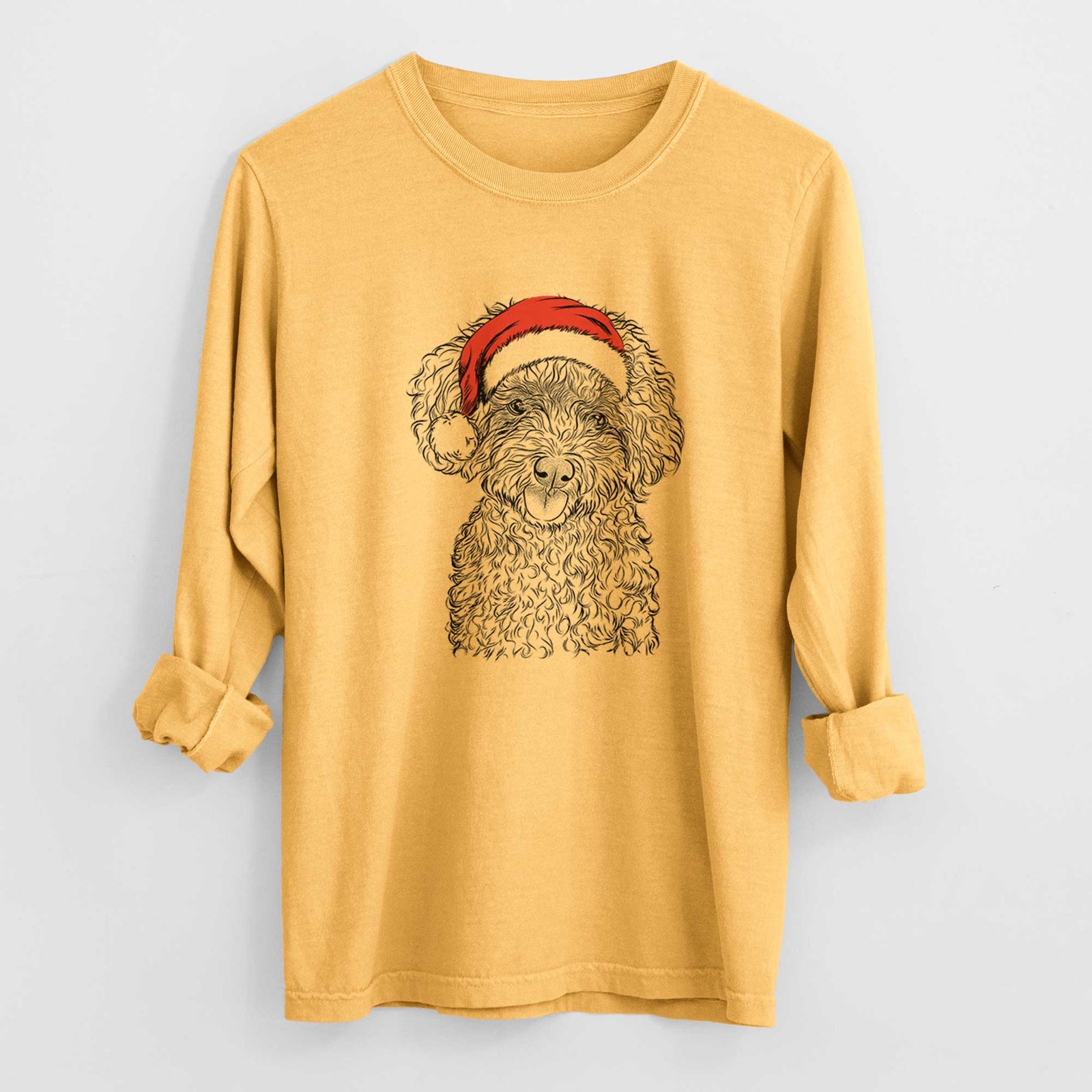 Santa Satsu the Micro Teacup Poodle - Heavyweight 100% Cotton Long Sleeve