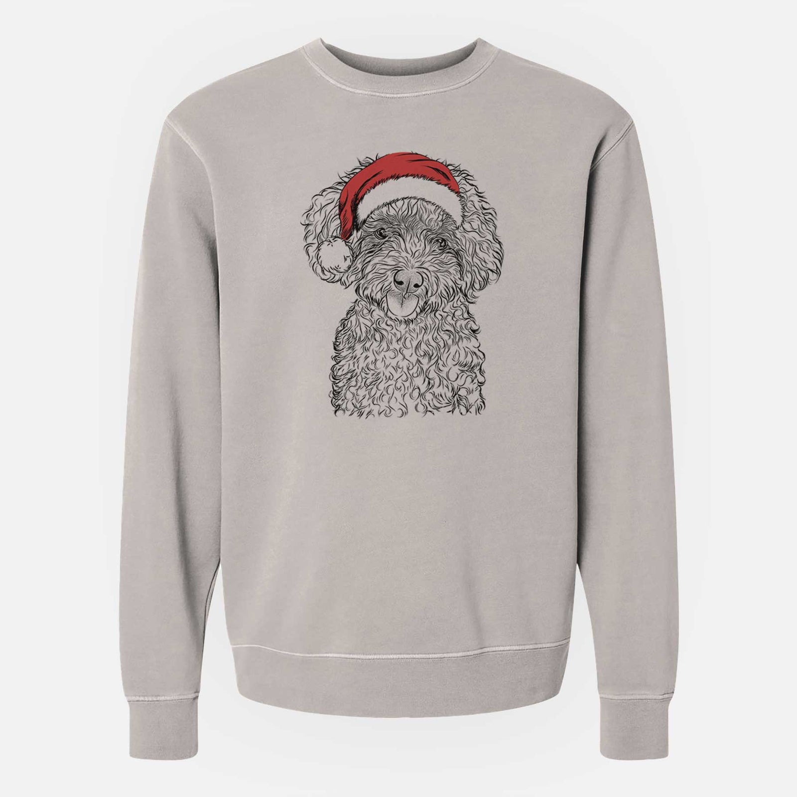 Santa Satsu the Micro Teacup Poodle - Unisex Pigment Dyed Crew Sweatshirt