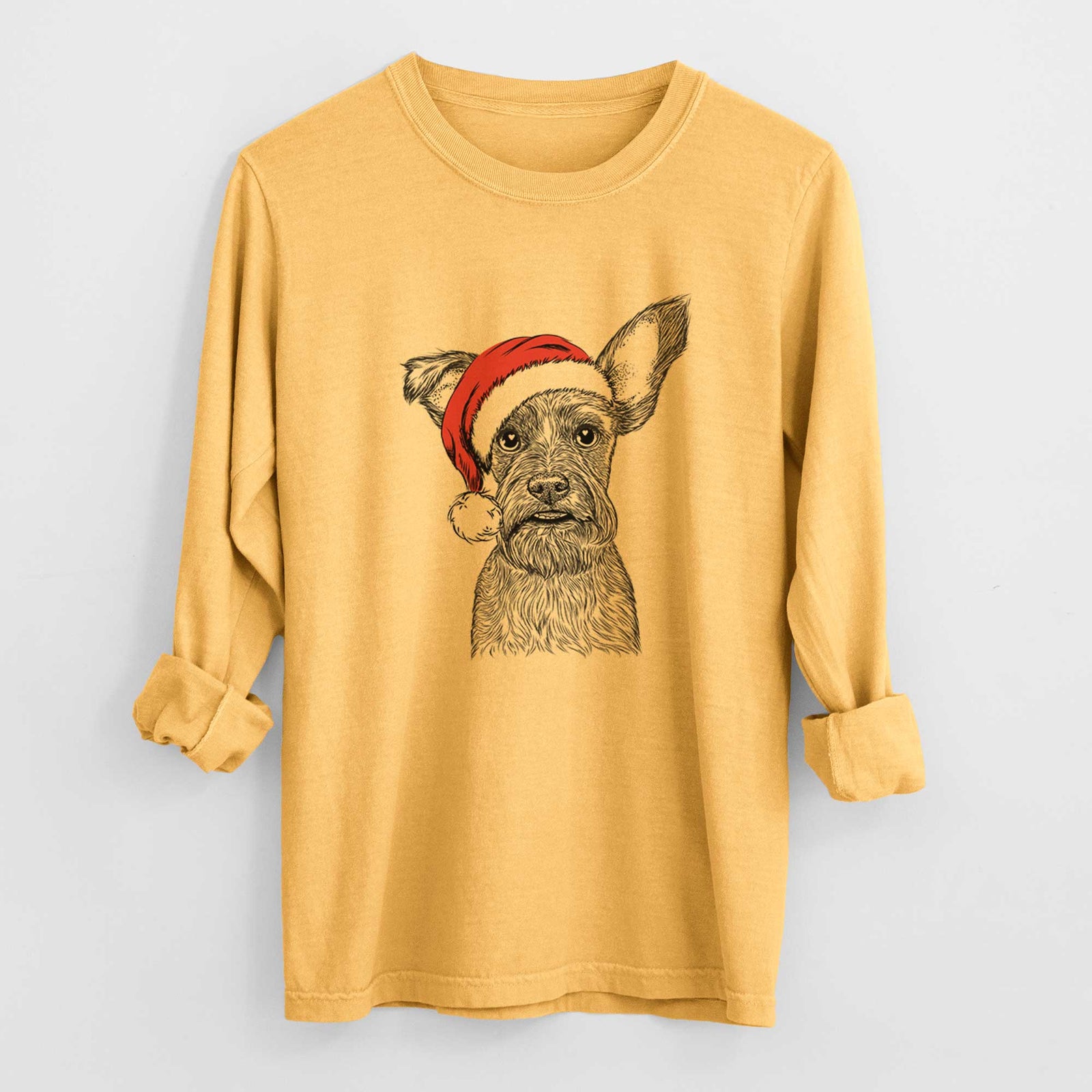 Santa Sawyer the Snorkie - Heavyweight 100% Cotton Long Sleeve