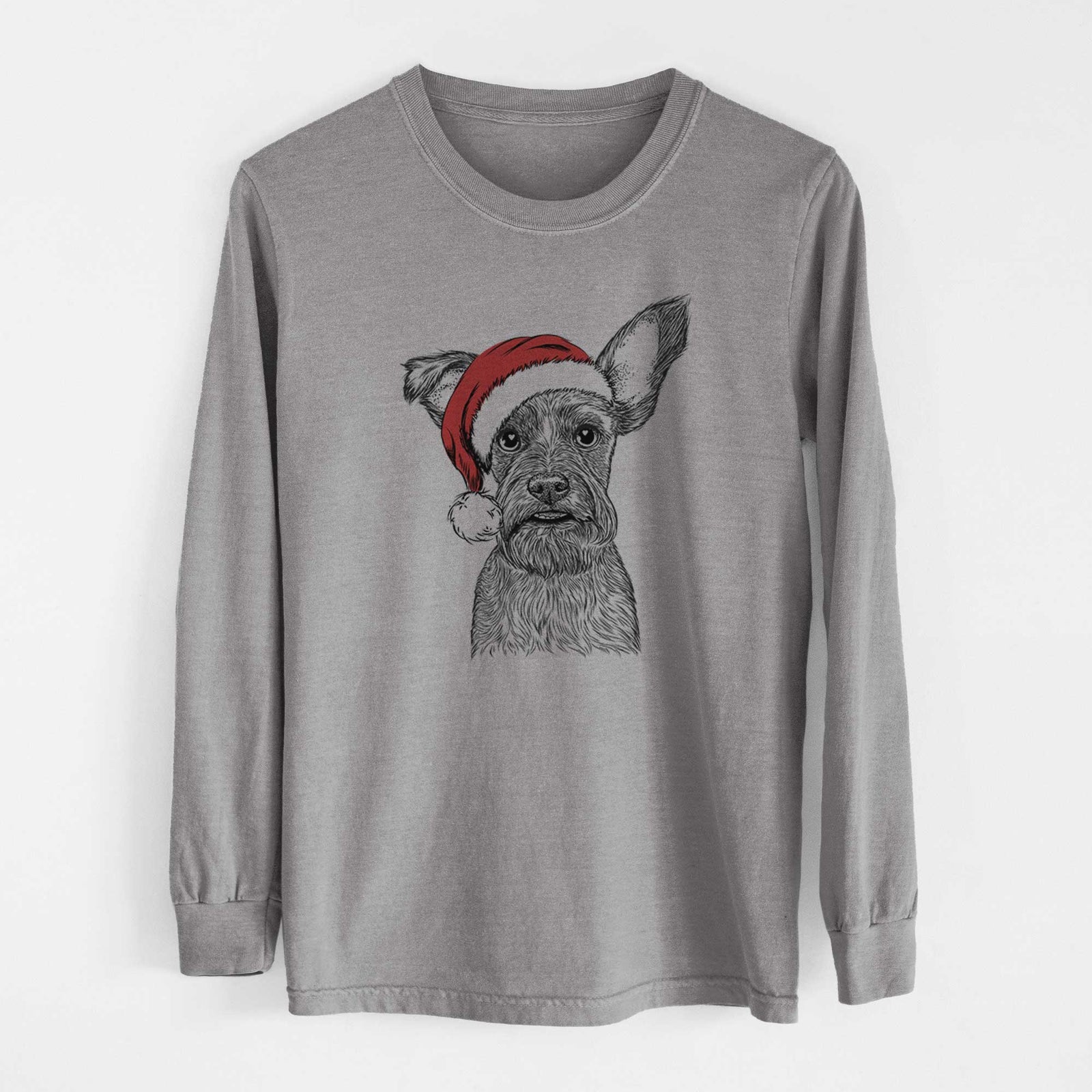 Santa Sawyer the Snorkie - Heavyweight 100% Cotton Long Sleeve