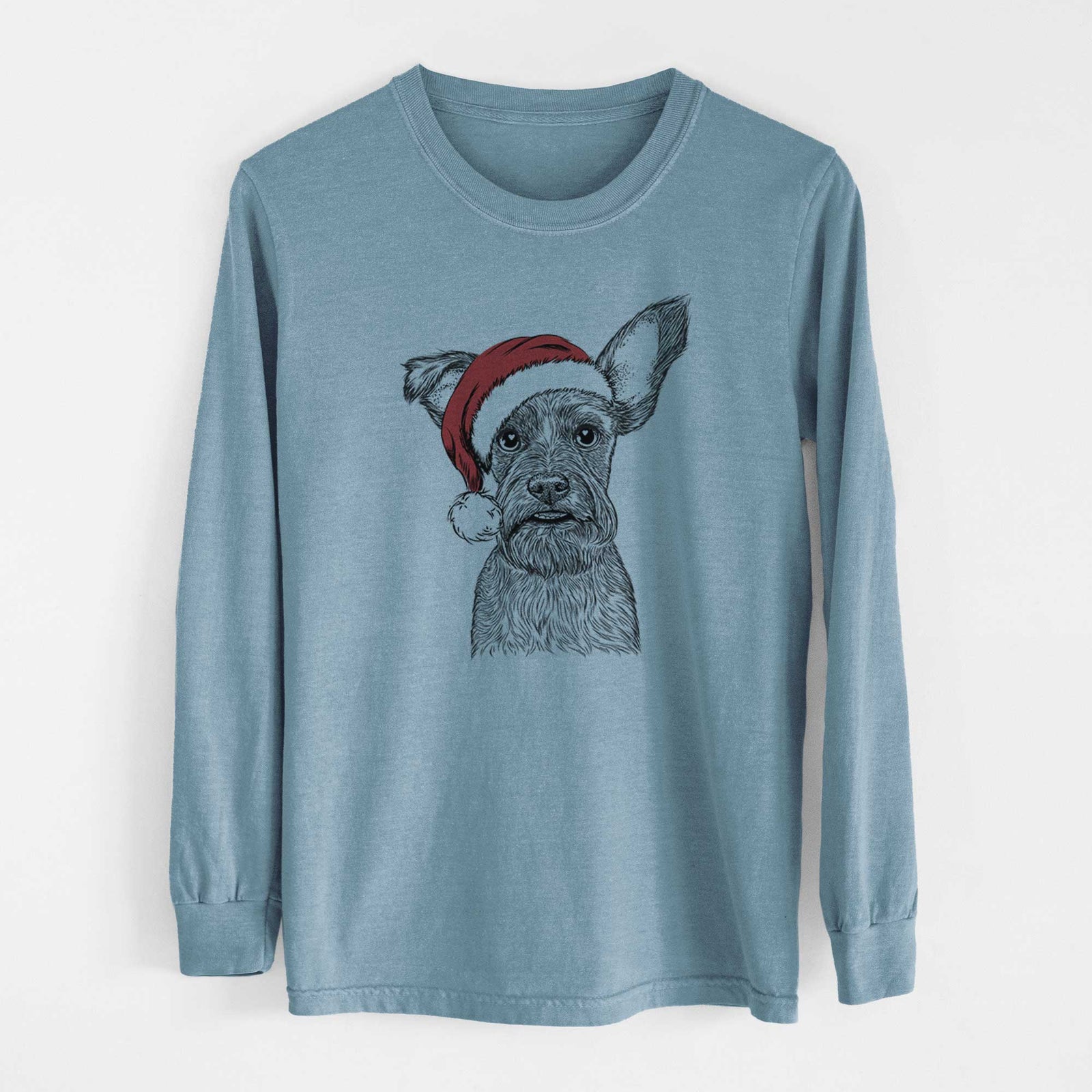 Santa Sawyer the Snorkie - Heavyweight 100% Cotton Long Sleeve
