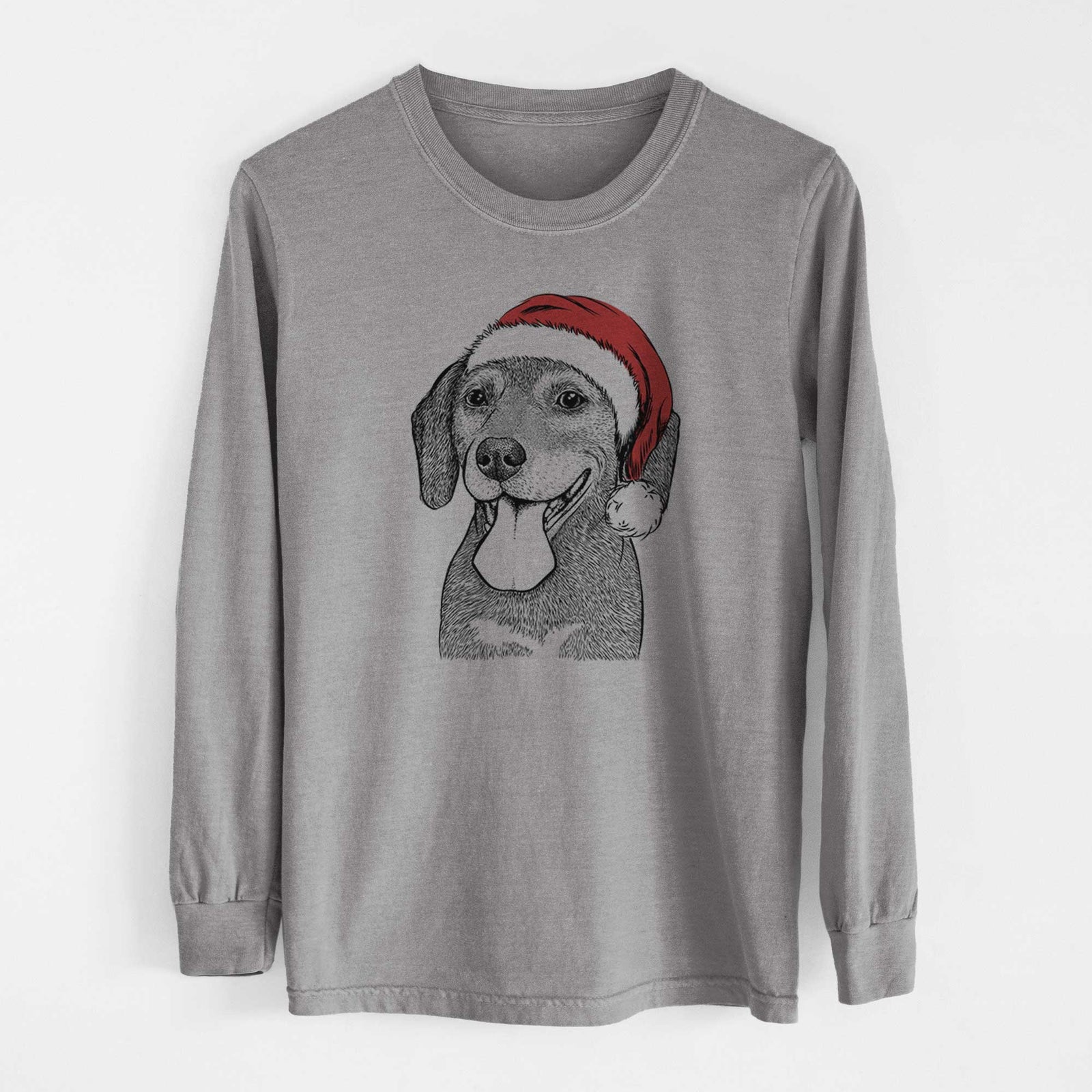 Santa Scarlett the Beagle - Heavyweight 100% Cotton Long Sleeve