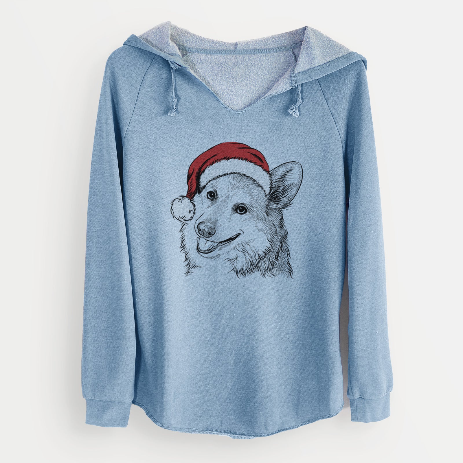 Santa Scout the Pembroke Welsh Corgi - Cali Wave Hooded Sweatshirt