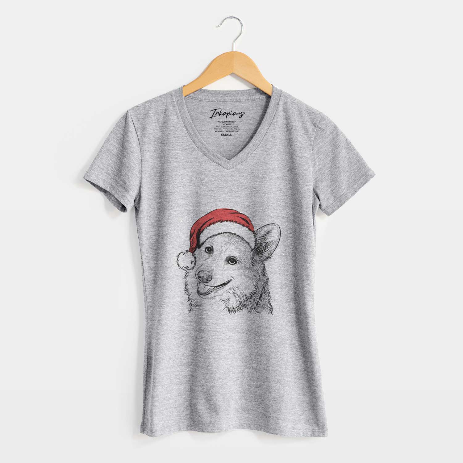 Santa Scout the Pembroke Welsh Corgi - Women's V-neck Shirt