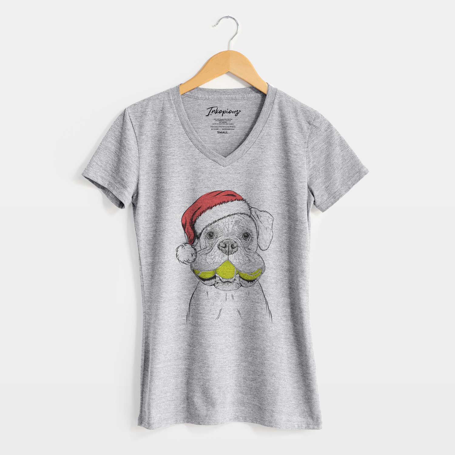 Santa Seamus the Boxer - Women's V-neck Shirt