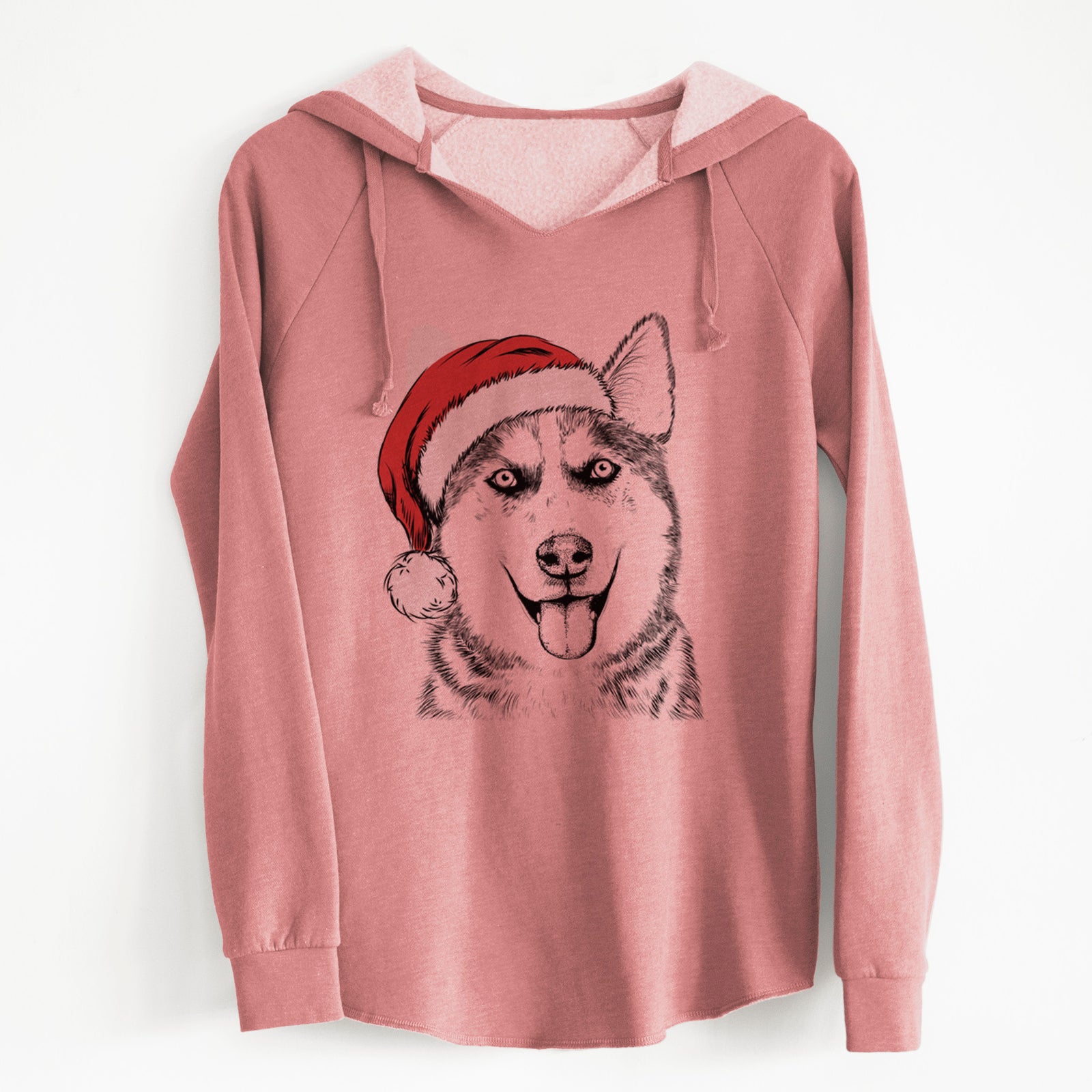 Santa Sesi the Siberian Husky - Cali Wave Hooded Sweatshirt