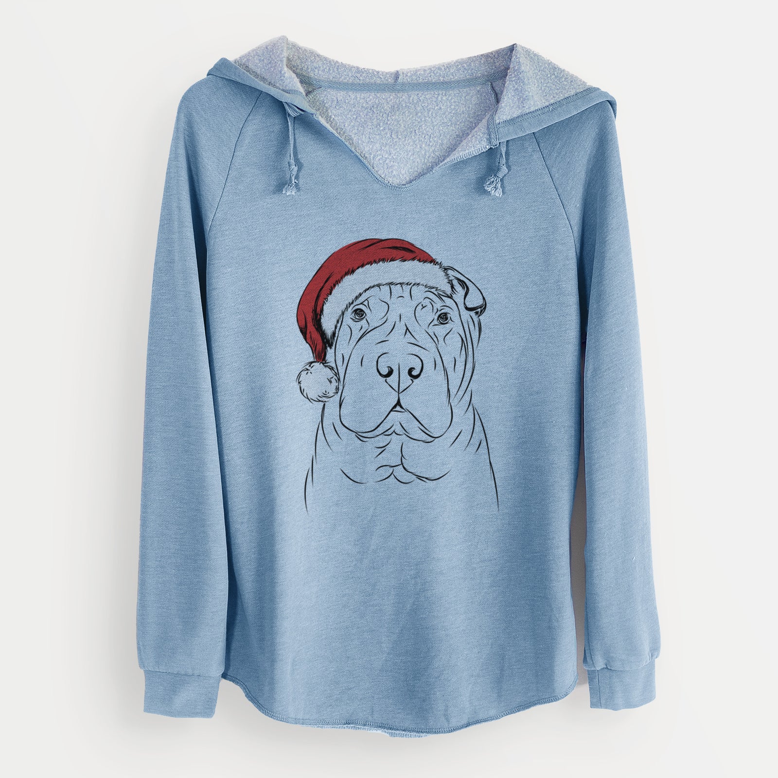 Santa Sharpy the Shar Pei - Cali Wave Hooded Sweatshirt