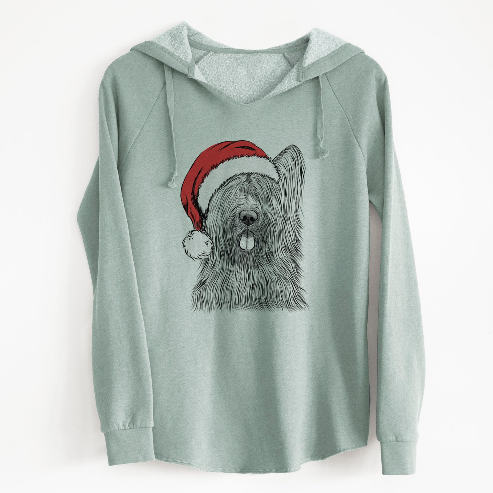 Santa Shay the Briard - Cali Wave Hooded Sweatshirt