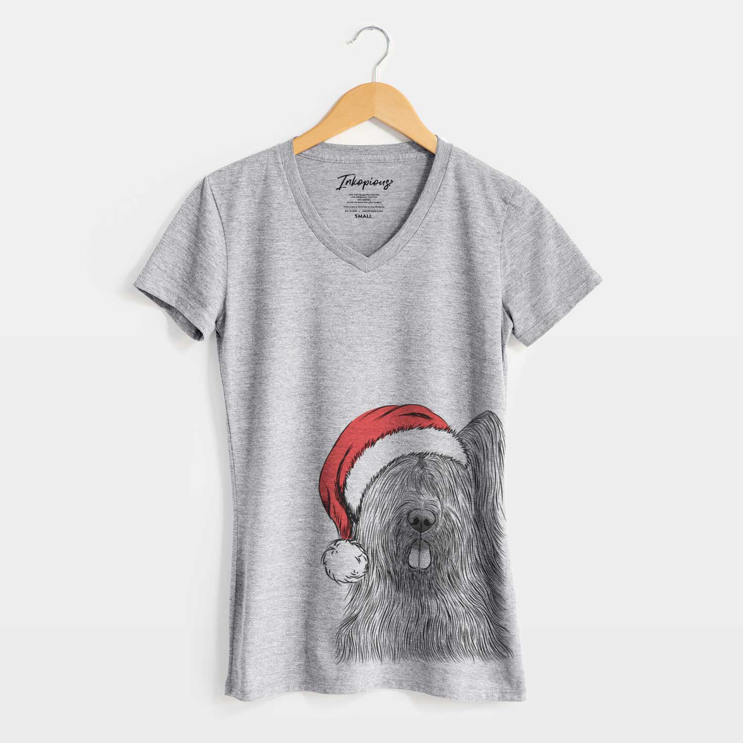 Santa Shay the Briard - Women's V-neck Shirt