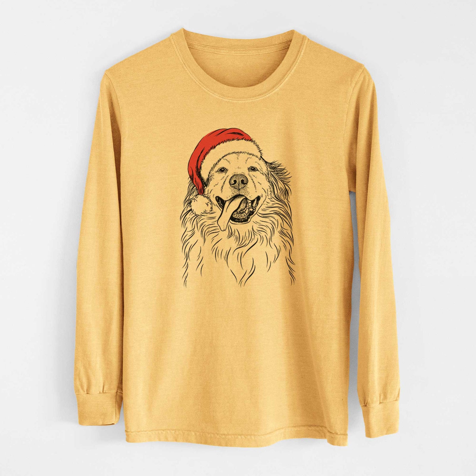 Santa Shooter the Golden Retriever - Heavyweight 100% Cotton Long Sleeve