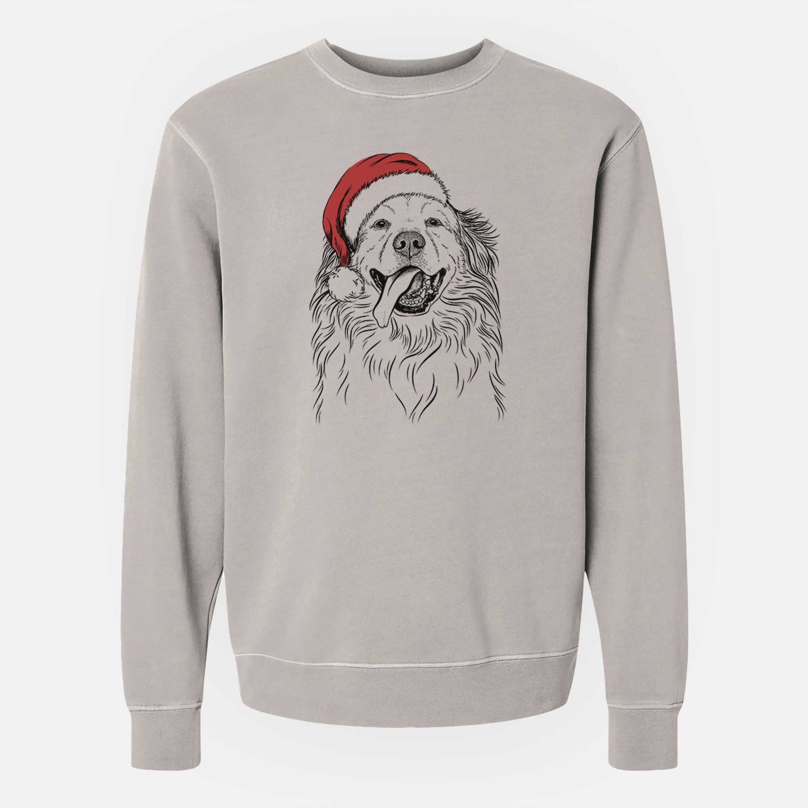Santa Shooter the Golden Retriever - Unisex Pigment Dyed Crew Sweatshirt