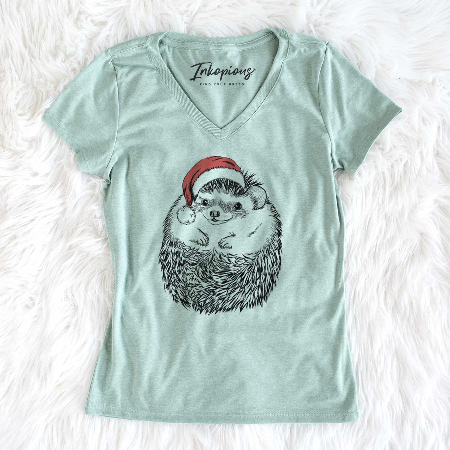 Santa Sid the Hedgehog - Women's V-neck Shirt