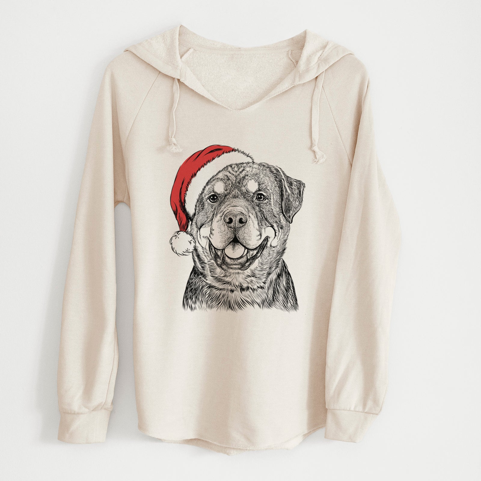 Santa Sig the Rottweiler - Cali Wave Hooded Sweatshirt