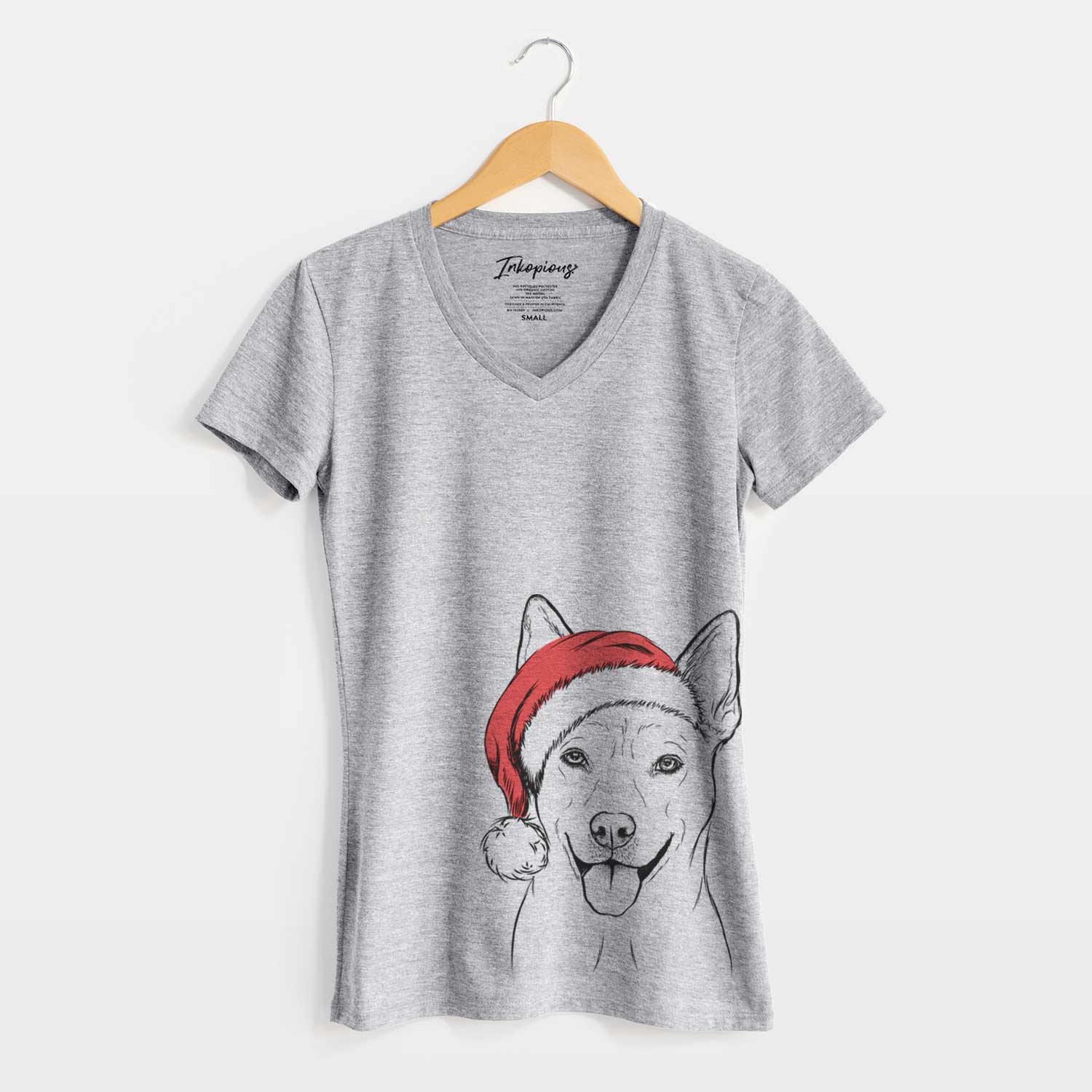 Santa Silly Lilly the Mixed Breed - Women's V-neck Shirt