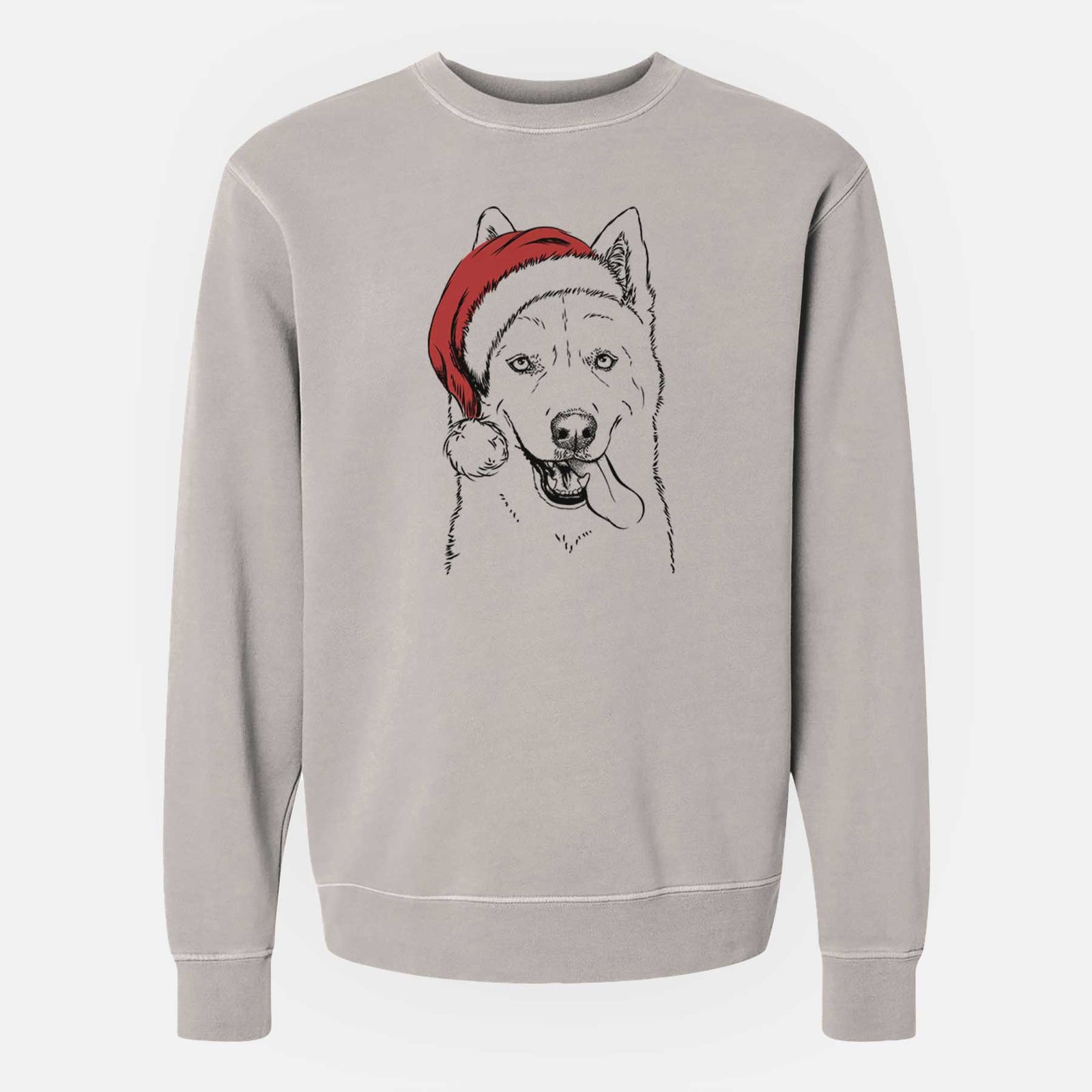 Santa Sinatra the Siberian Husky - Unisex Pigment Dyed Crew Sweatshirt