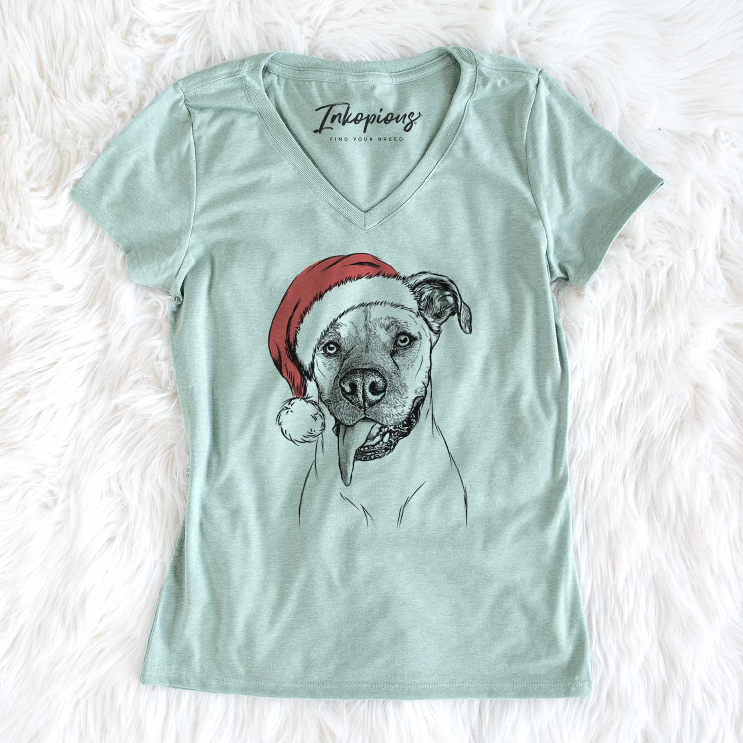 Santa Sir Jake the Boxer - Women's V-neck Shirt