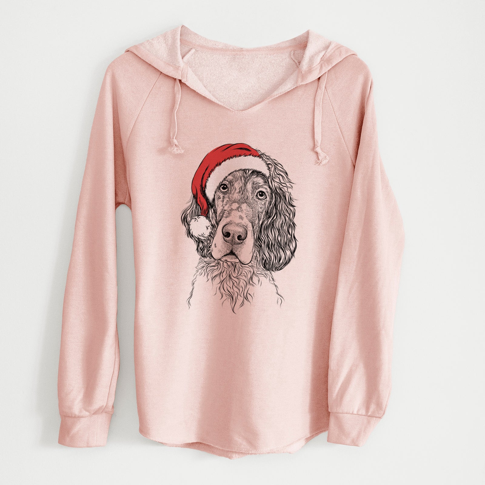 Santa Sir Rexford the Blue Belton English Setter - Cali Wave Hooded Sweatshirt