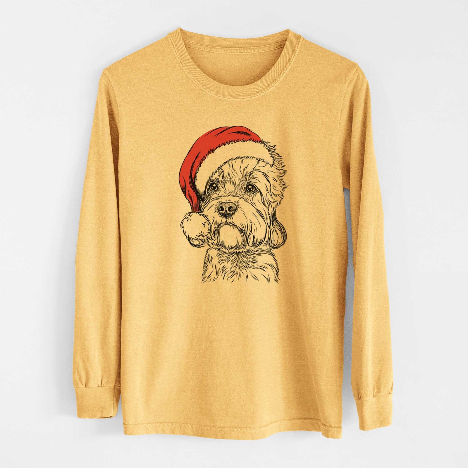 Santa Sir Walter the Dandie Dinmont Terrier - Heavyweight 100% Cotton Long Sleeve
