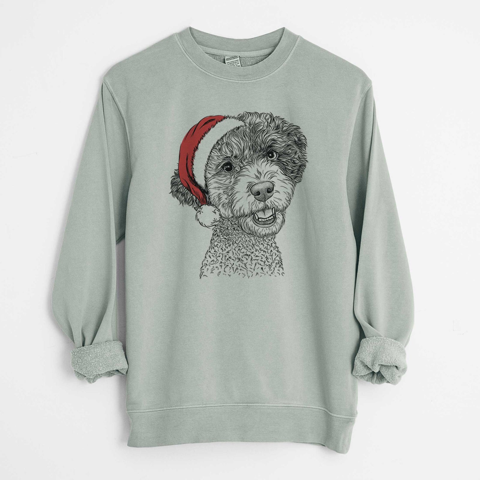 Santa Skipper the Twoodle - Unisex Pigment Dyed Crew Sweatshirt