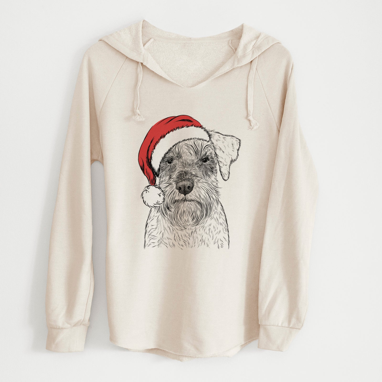 Santa Smokey the Miniature Schnauzer - Cali Wave Hooded Sweatshirt
