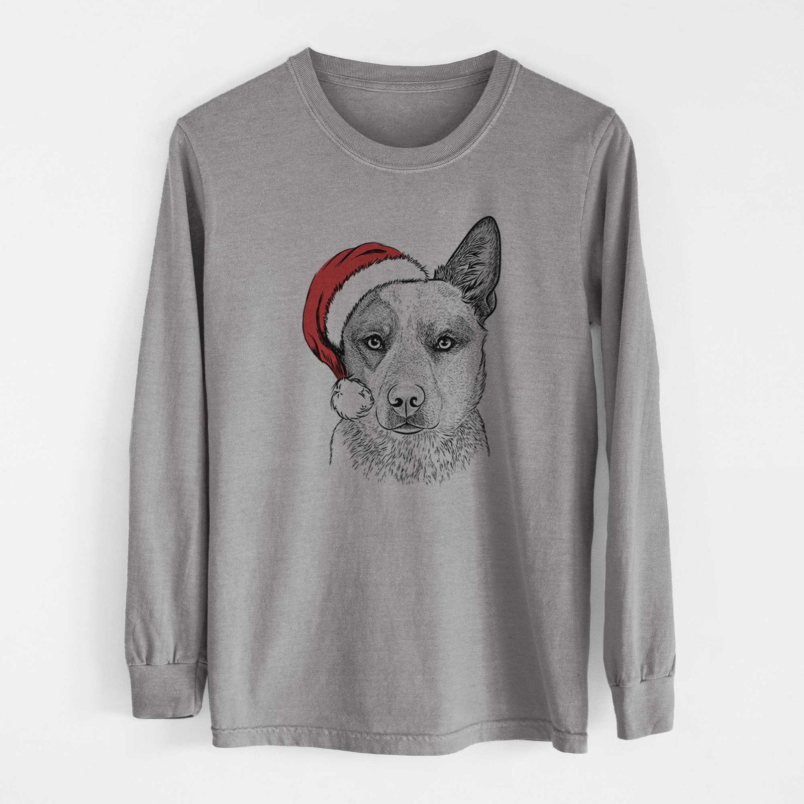 Santa Snap the Australian Cattle Dog - Heavyweight 100% Cotton Long Sleeve