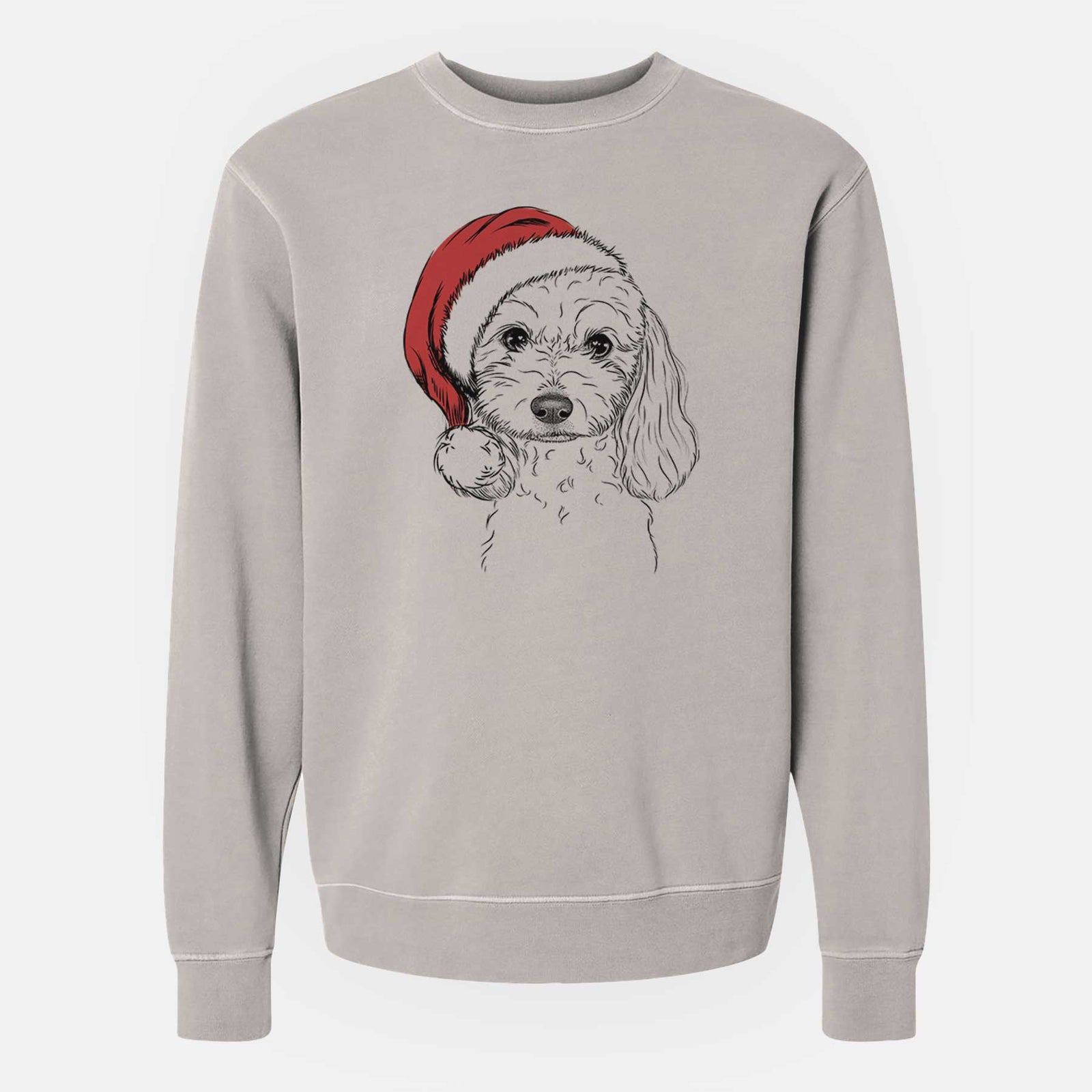 Santa Sophie the Coton de Tulear - Unisex Pigment Dyed Crew Sweatshirt
