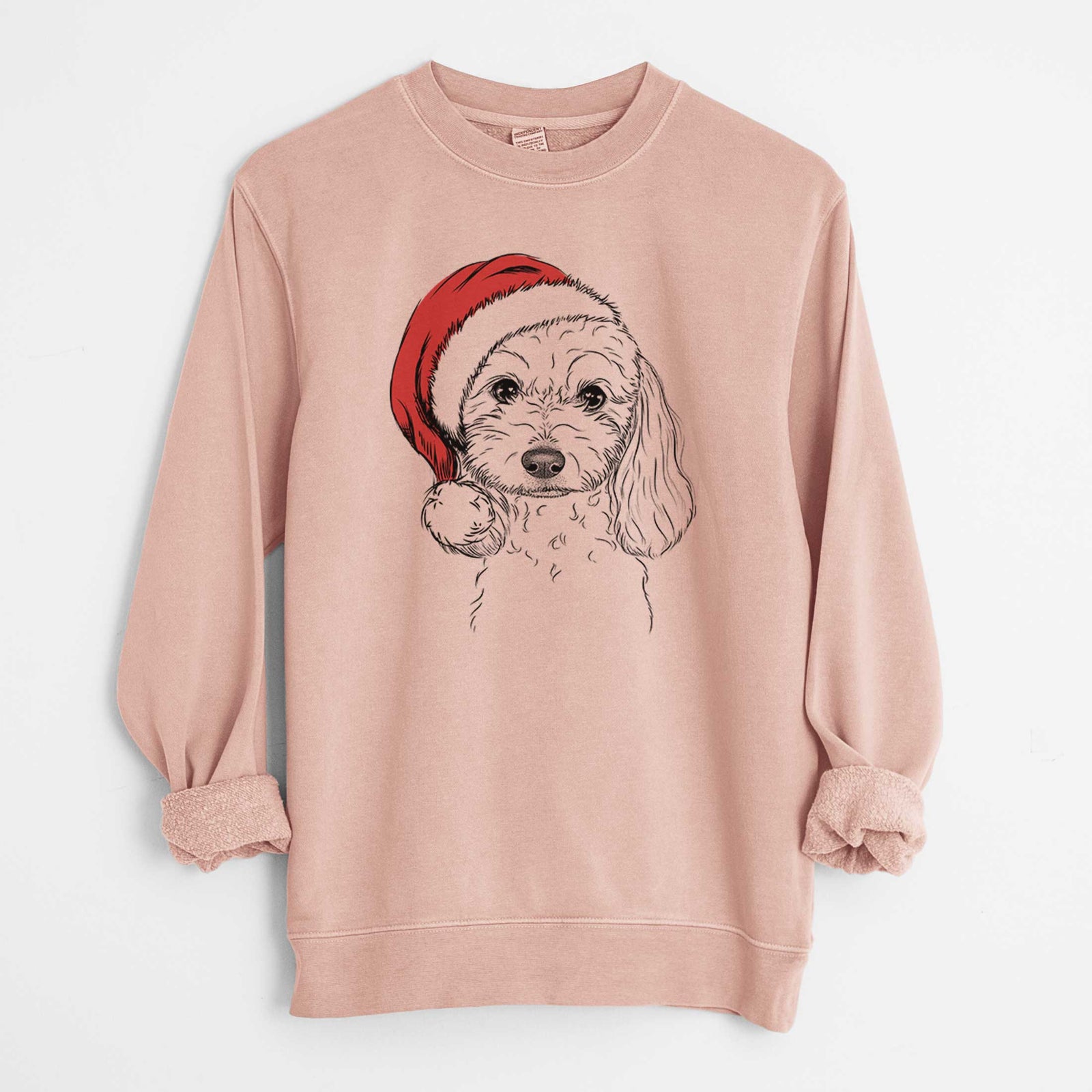 Santa Sophie the Coton de Tulear - Unisex Pigment Dyed Crew Sweatshirt