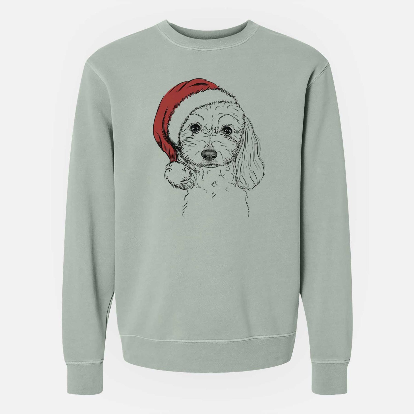 Santa Sophie the Coton de Tulear - Unisex Pigment Dyed Crew Sweatshirt