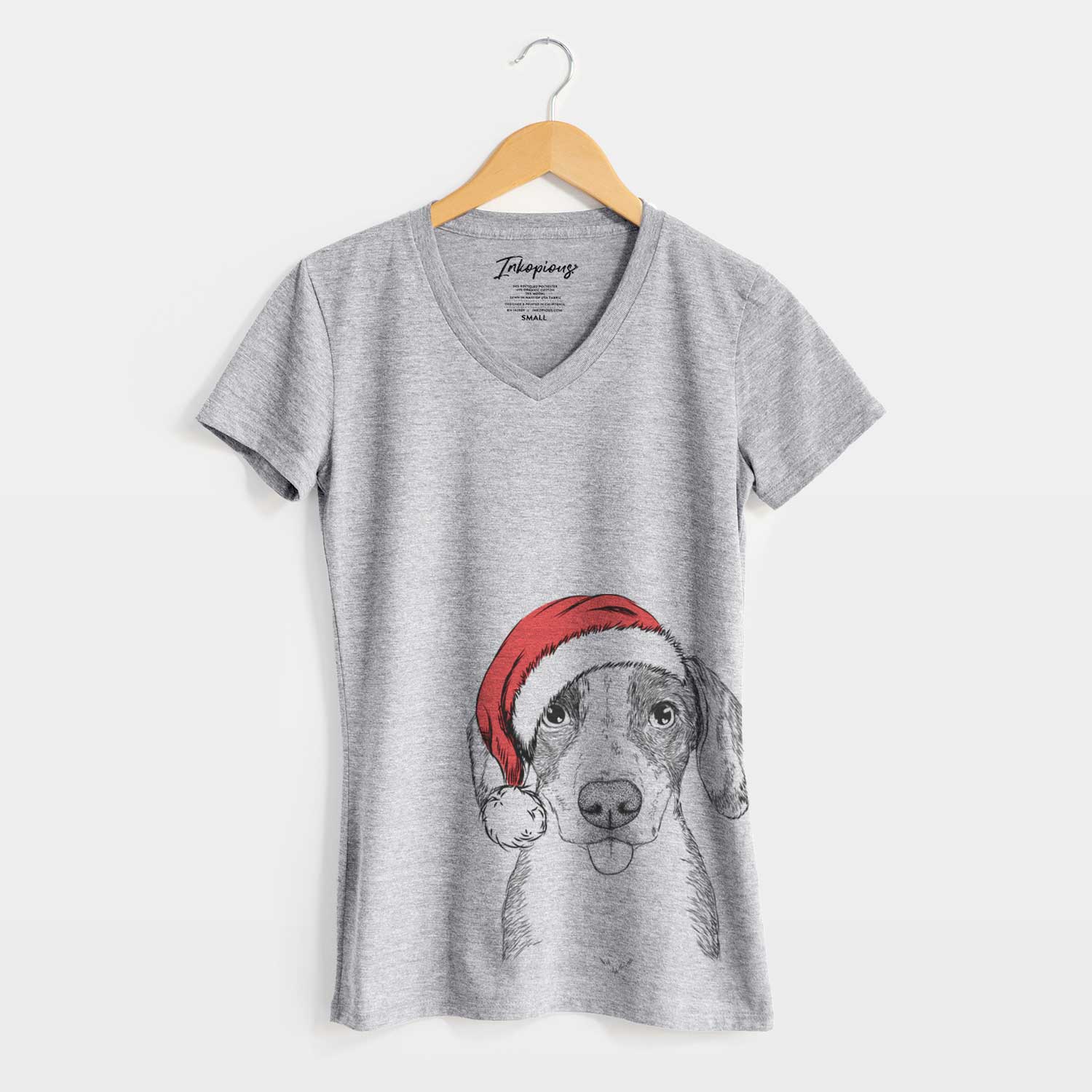 Santa SophiePea the Mixed Breed - Women's V-neck Shirt