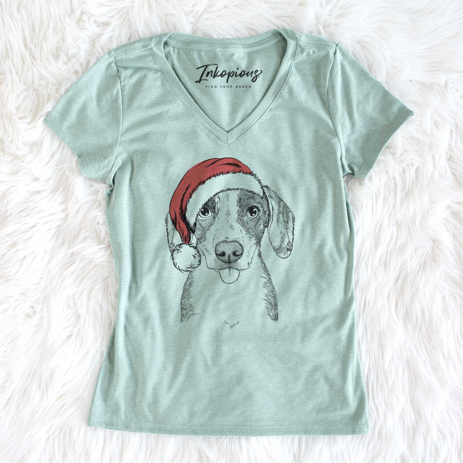 Santa SophiePea the Mixed Breed - Women's V-neck Shirt