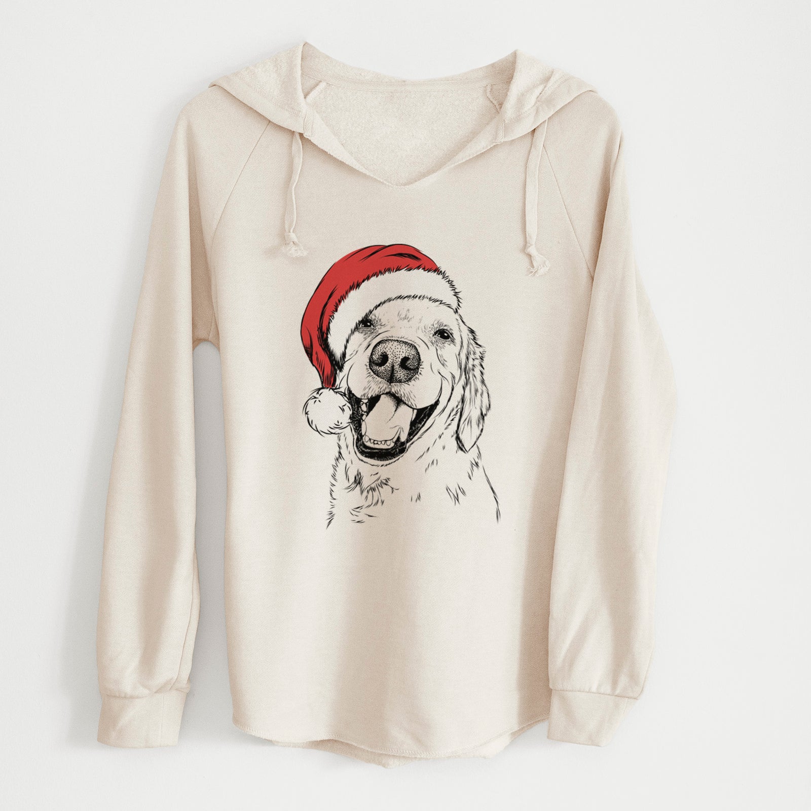 Santa Spanky the Golden Retriever - Cali Wave Hooded Sweatshirt