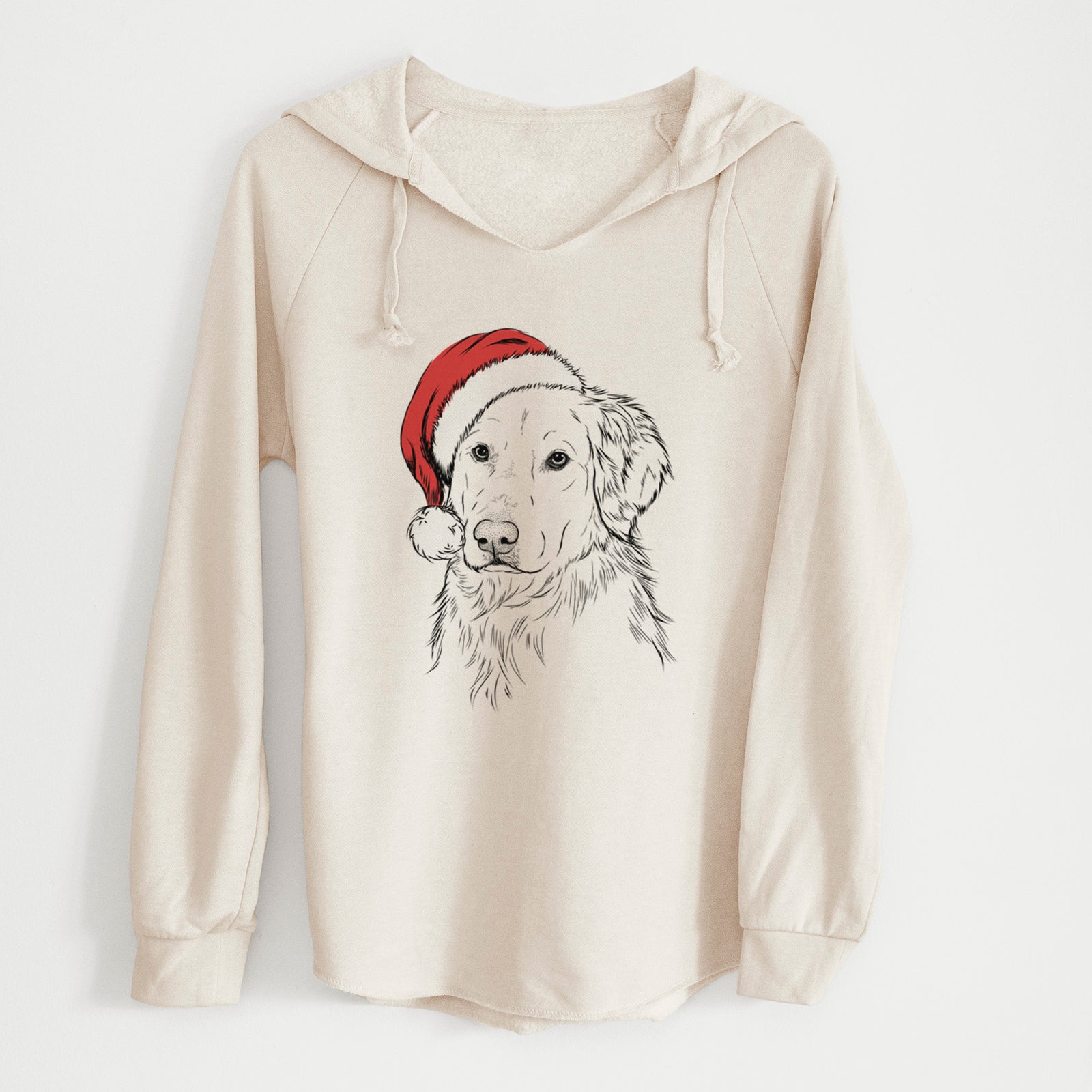 Santa Spencer the Golden Retriever - Cali Wave Hooded Sweatshirt