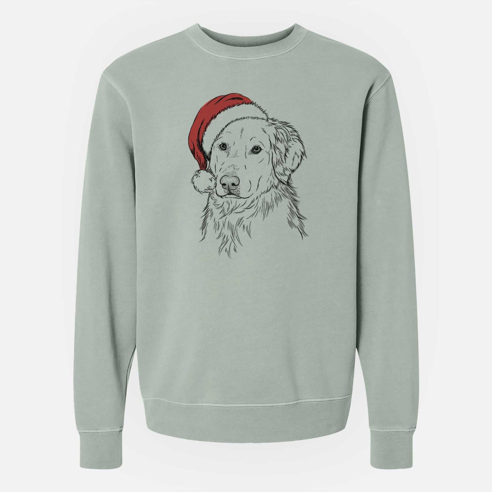 Santa Spencer the Golden Retriever - Unisex Pigment Dyed Crew Sweatshirt