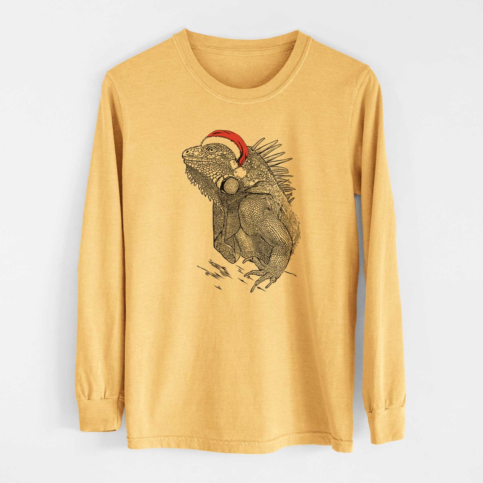 Santa Spike the Iguana - Heavyweight 100% Cotton Long Sleeve