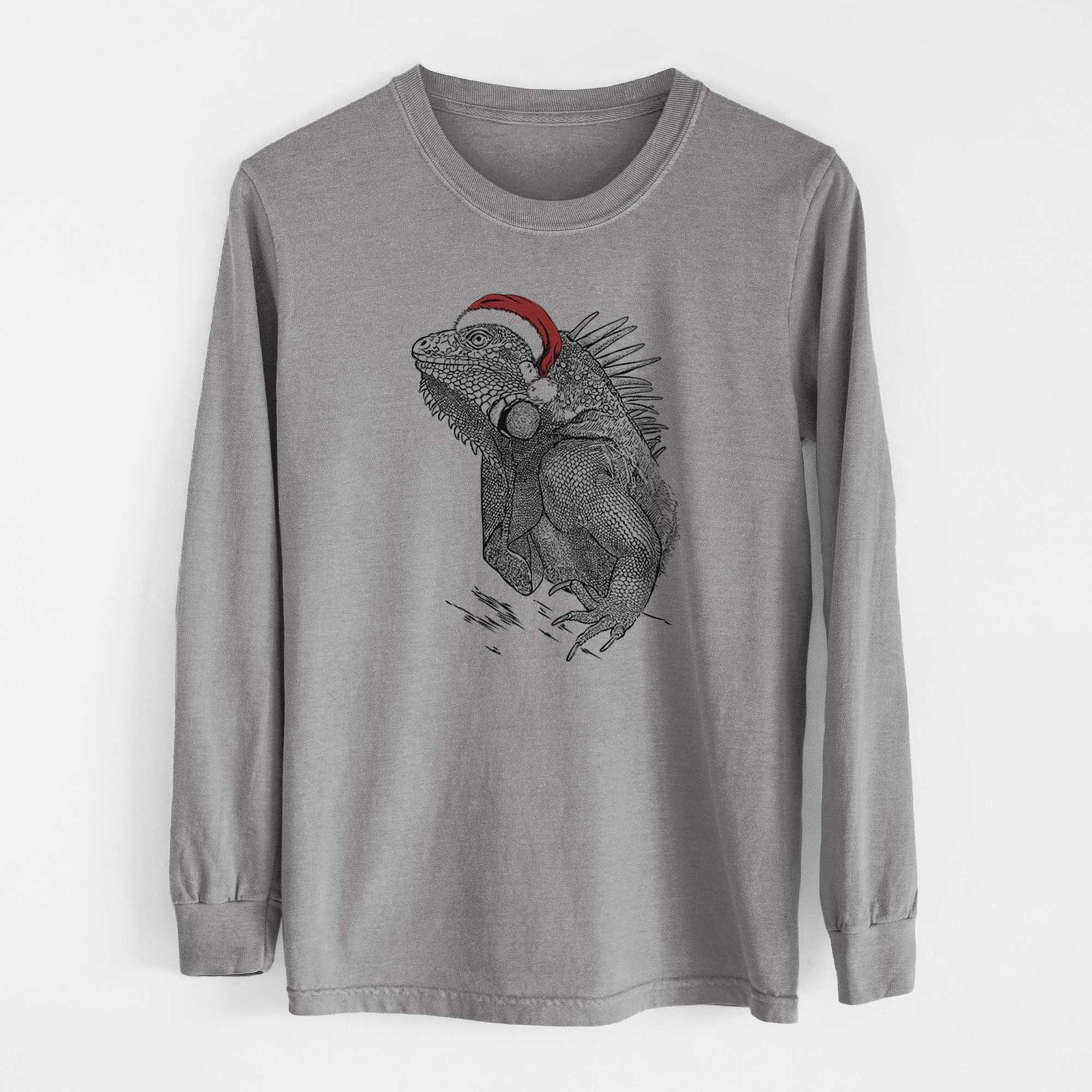 Santa Spike the Iguana - Heavyweight 100% Cotton Long Sleeve