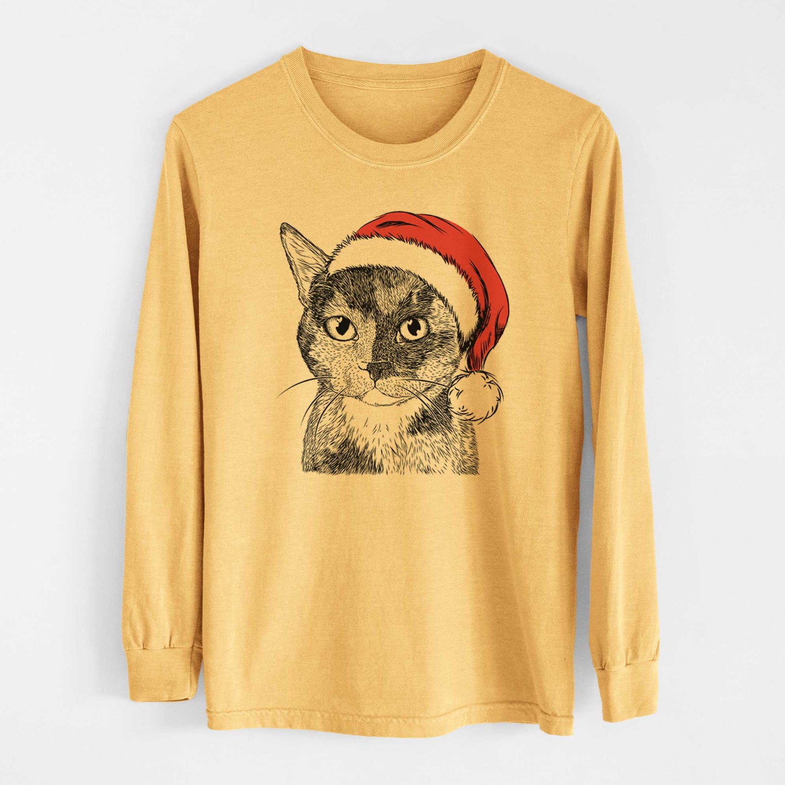 Santa Spooky Kitty the Tortoiseshell Cat - Heavyweight 100% Cotton Long Sleeve