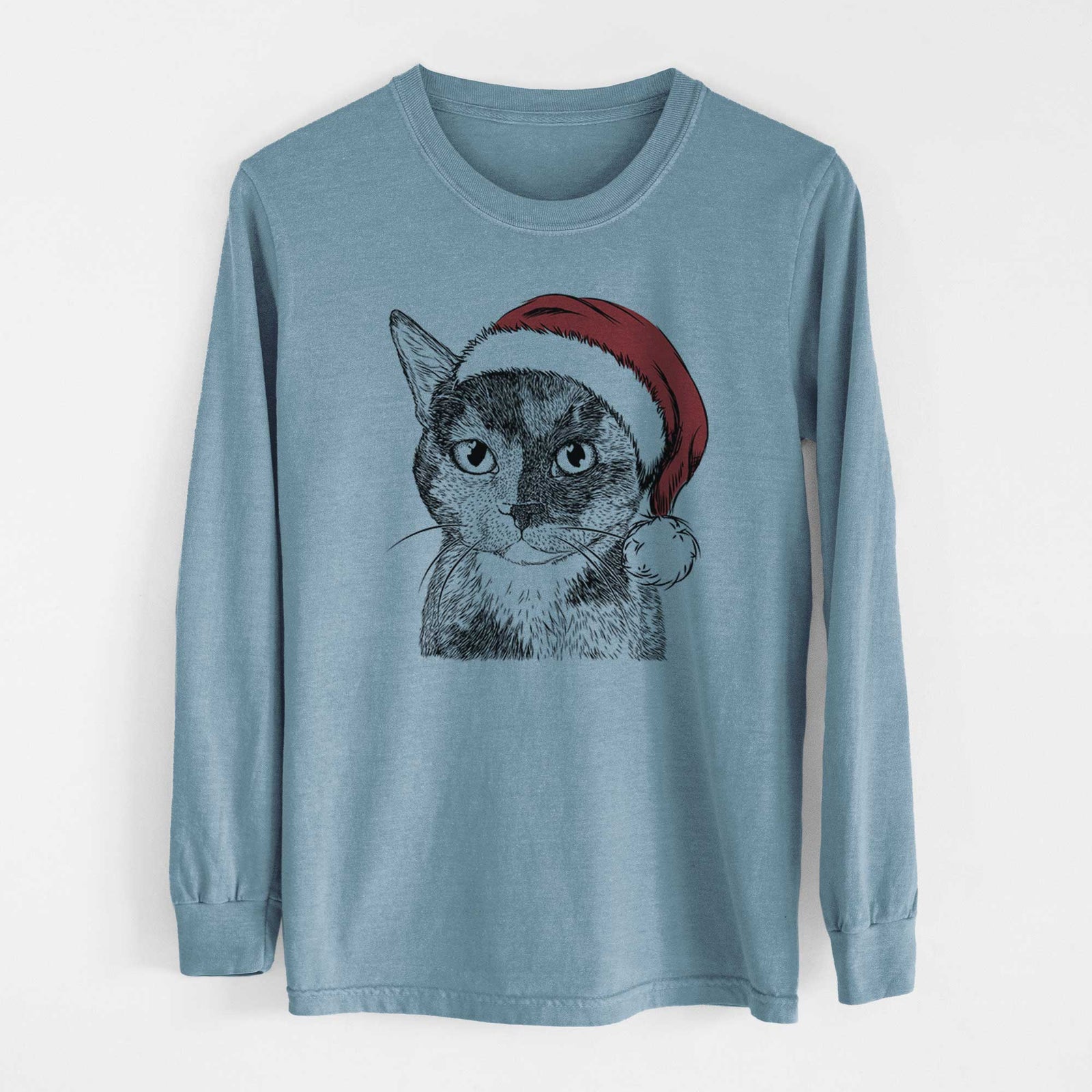 Santa Spooky Kitty the Tortoiseshell Cat - Heavyweight 100% Cotton Long Sleeve