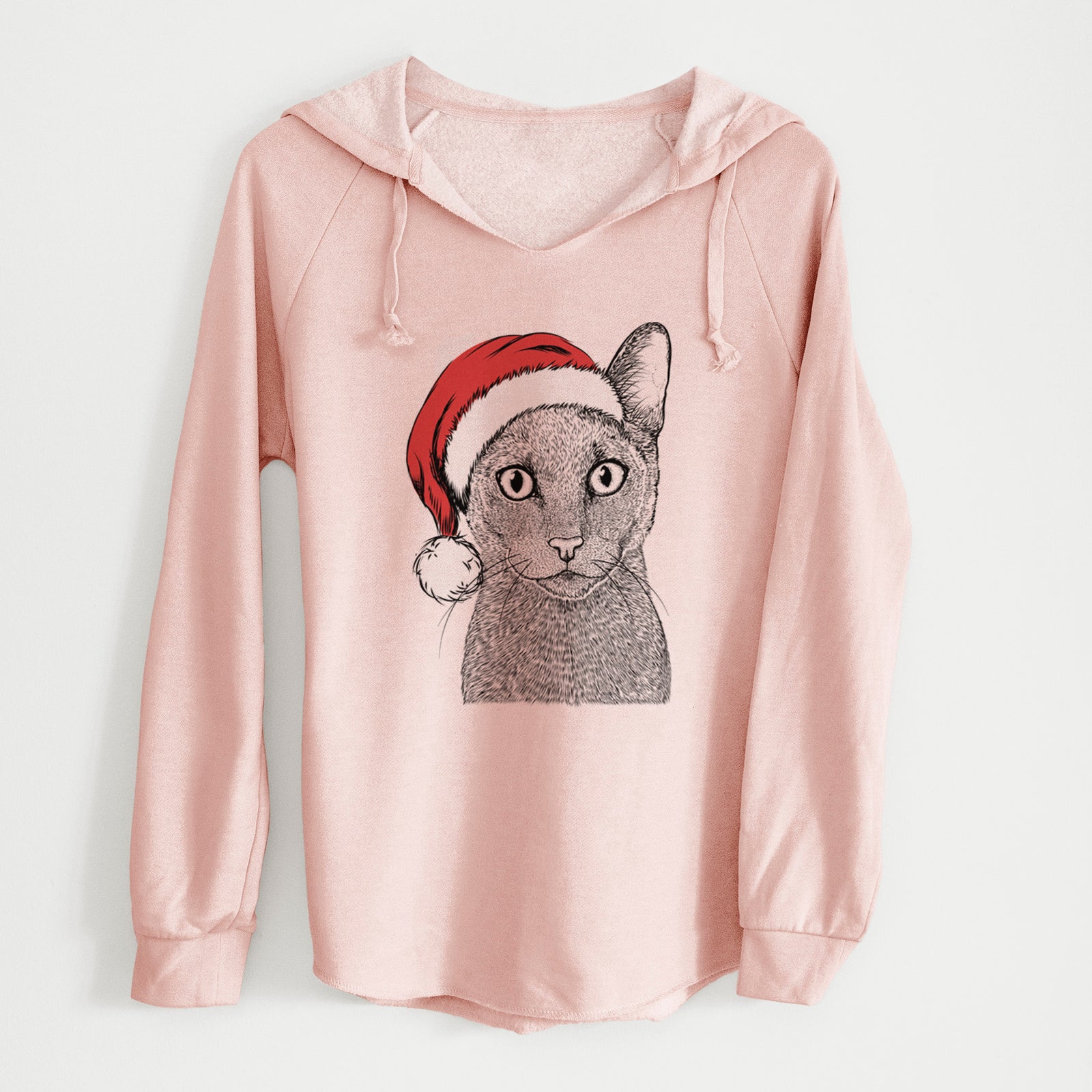 Santa Stanley the Russian Blue Cat - Cali Wave Hooded Sweatshirt