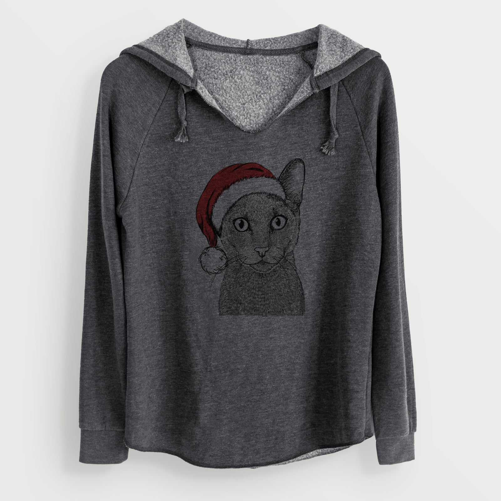 Santa Stanley the Russian Blue Cat - Cali Wave Hooded Sweatshirt