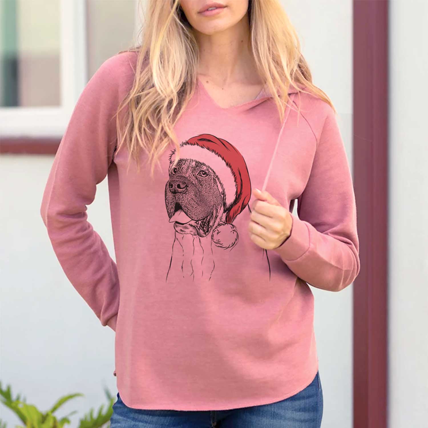 Santa Sterling the English Mastiff - Cali Wave Hooded Sweatshirt