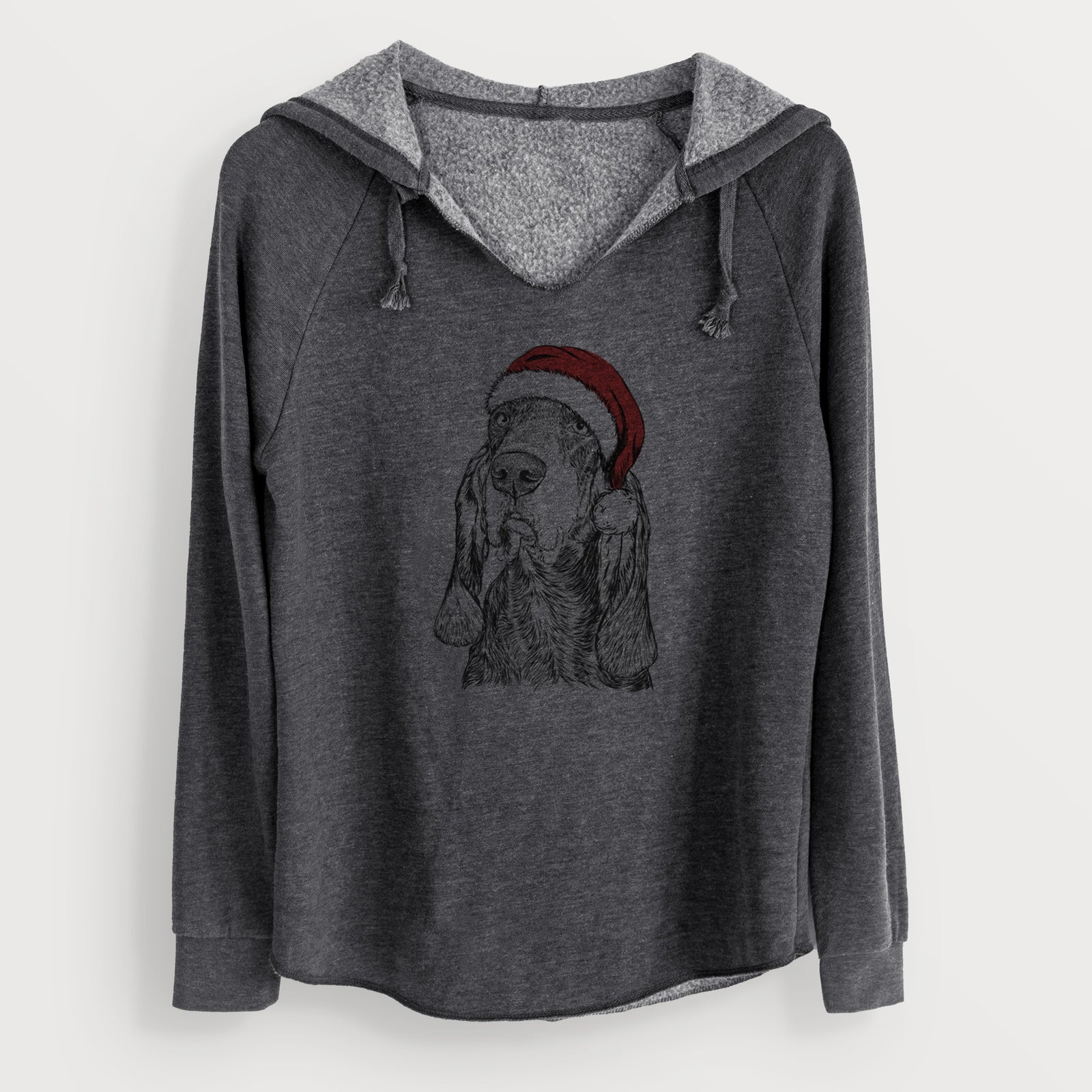 Santa Stu the Black and Tan Coonhound - Cali Wave Hooded Sweatshirt