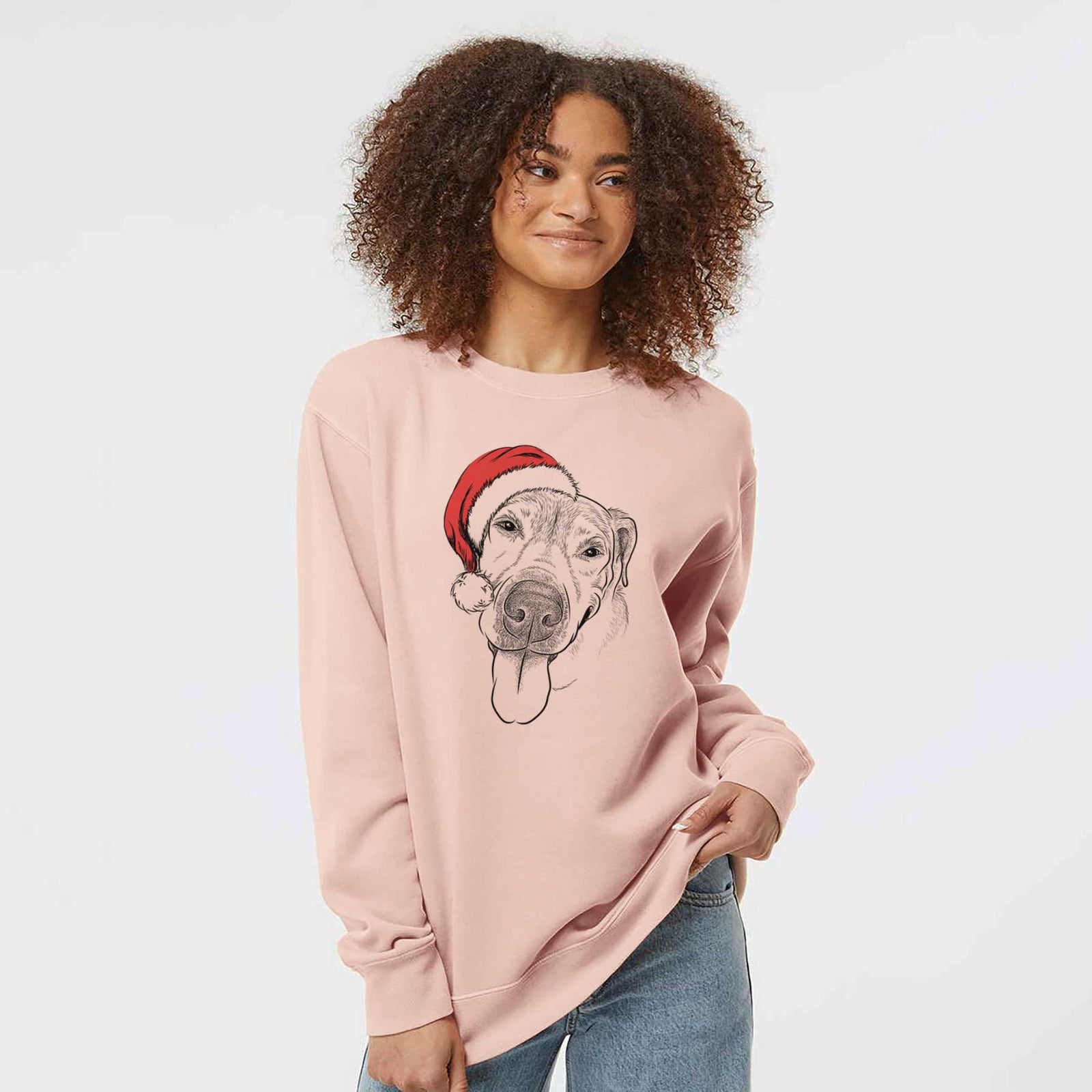 Santa Sugar the Staffordshire Terrier Mix - Unisex Pigment Dyed Crew Sweatshirt