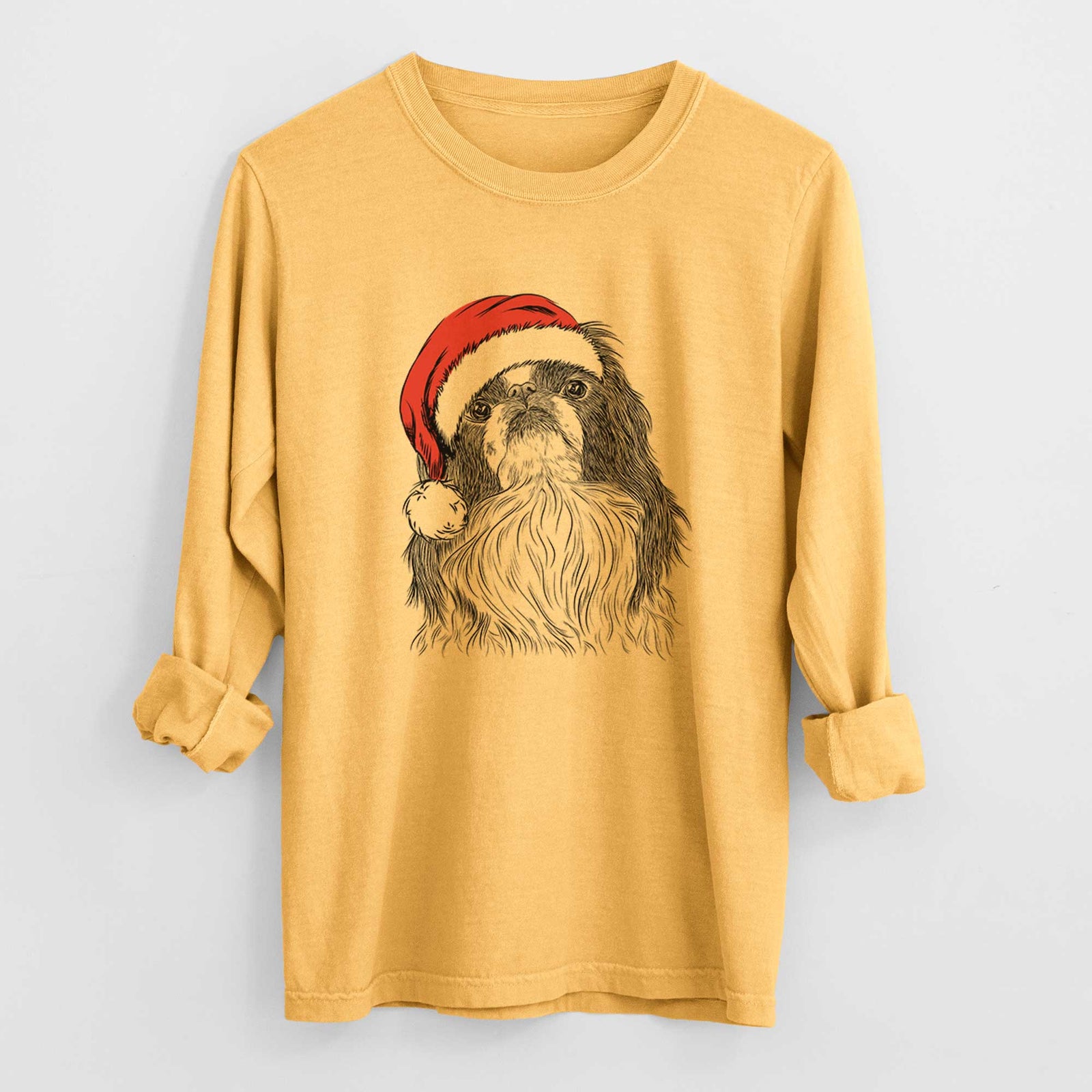 Santa Suki the Japanese Chin - Heavyweight 100% Cotton Long Sleeve