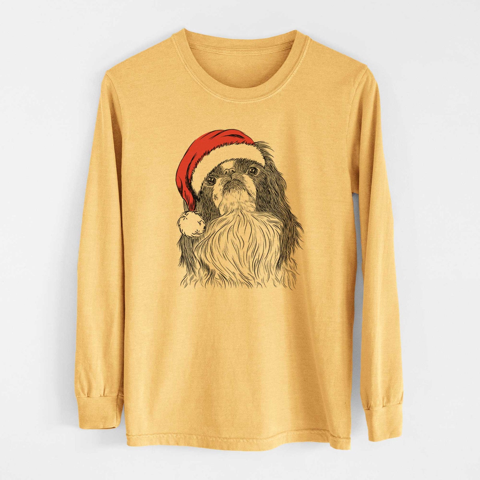 Santa Suki the Japanese Chin - Heavyweight 100% Cotton Long Sleeve