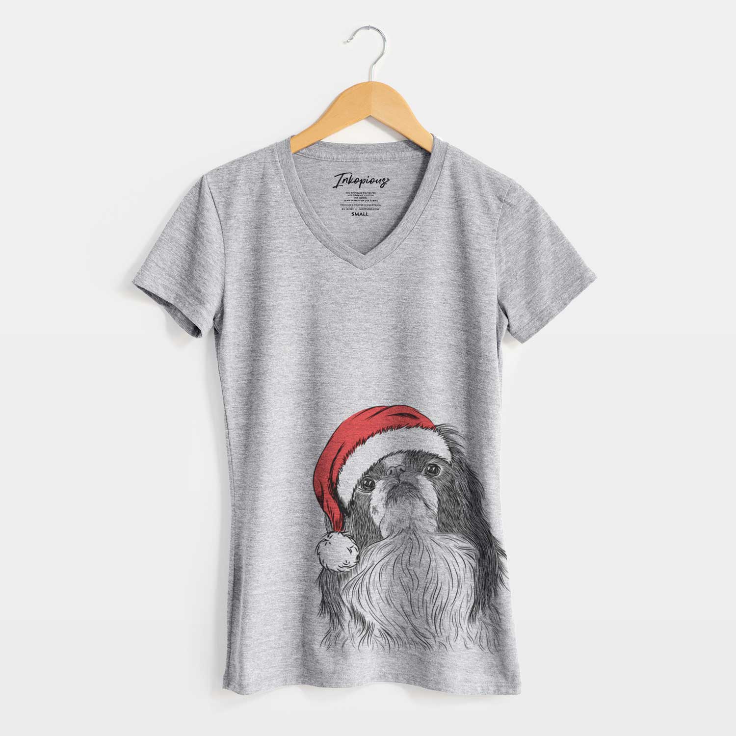 Santa Suki the Japanese Chin - Women's V-neck Shirt