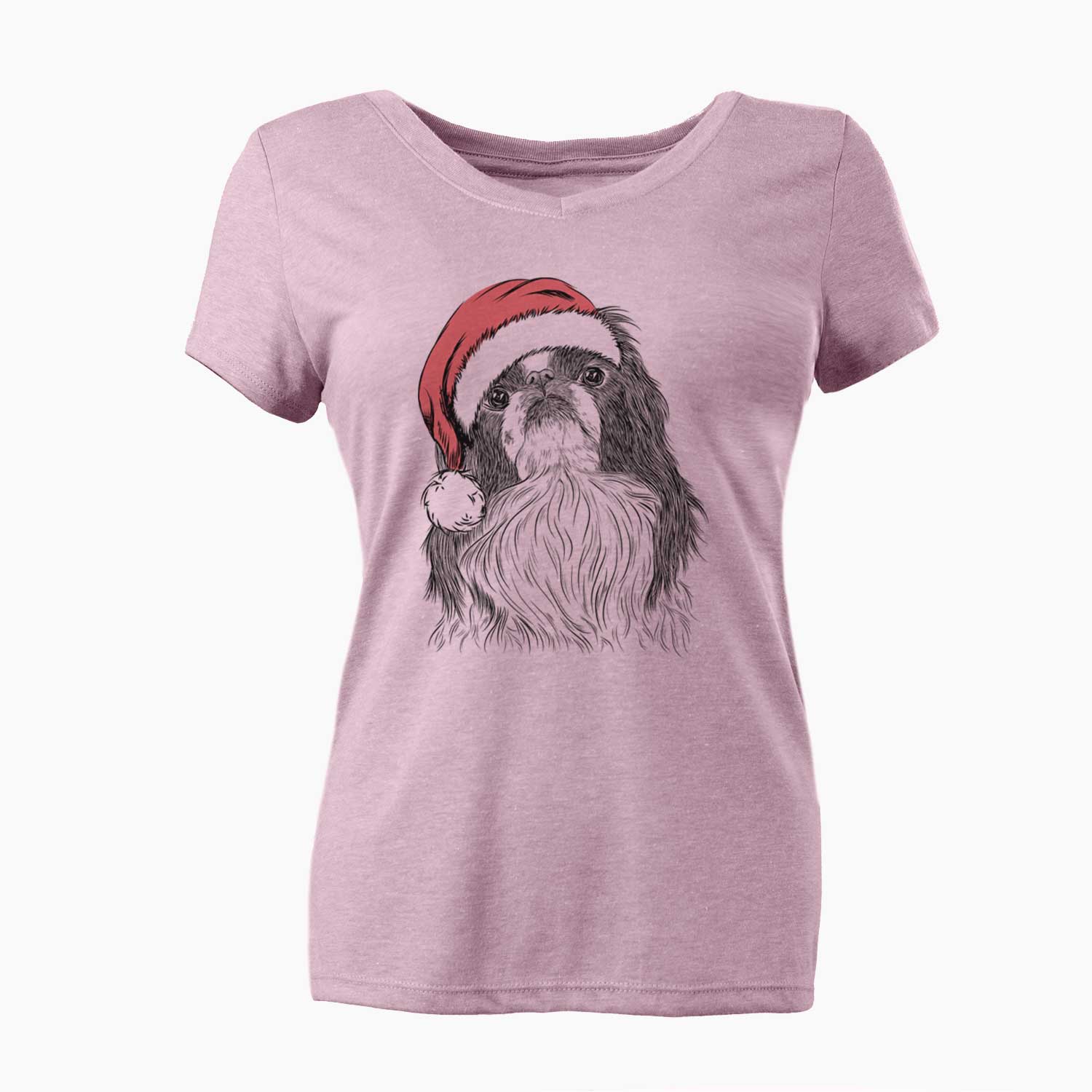 Santa Suki the Japanese Chin - Women's V-neck Shirt