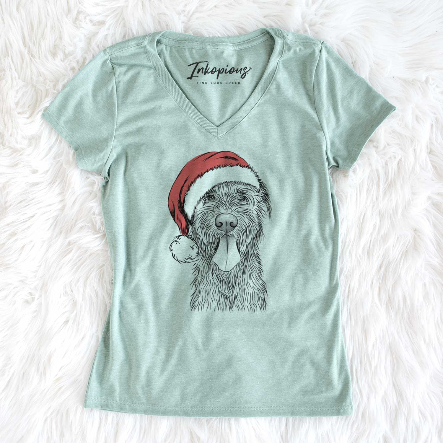 Santa Sullivan the Irish Wolfhound - Women's V-neck Shirt