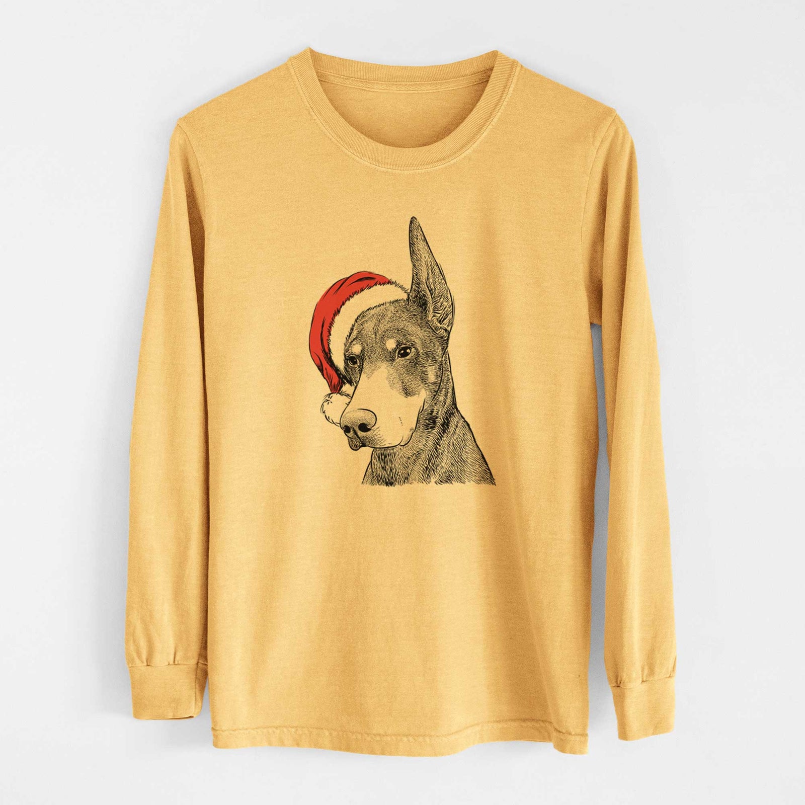 Santa Sunny the Doberman Pinscher - Heavyweight 100% Cotton Long Sleeve