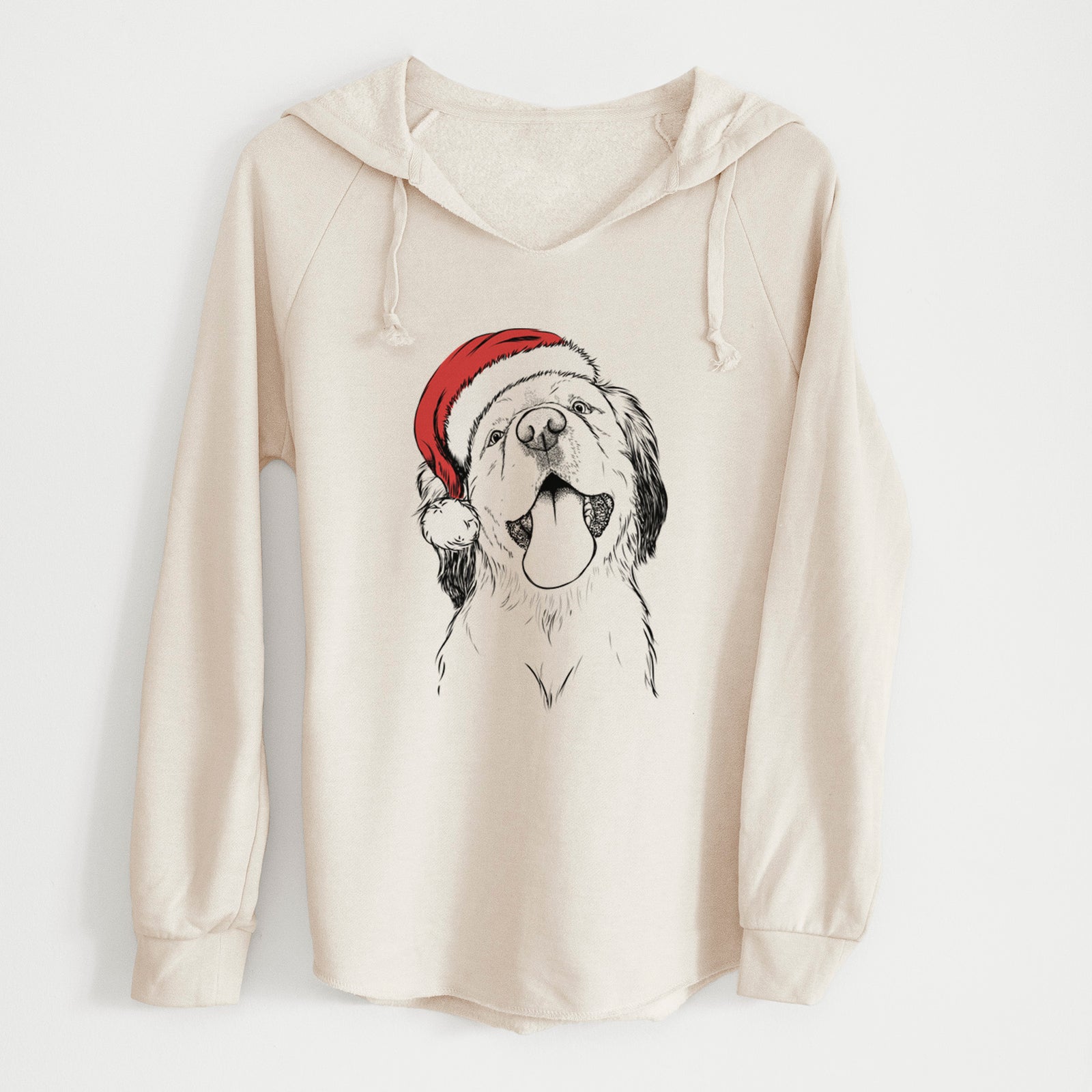 Santa Sven the Double Merle Spaniel Aussie Mix - Cali Wave Hooded Sweatshirt