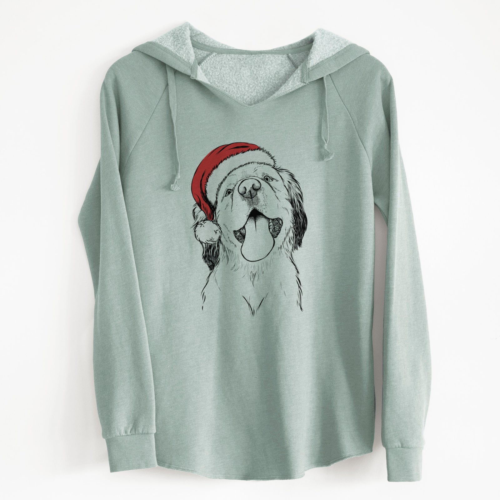 Santa Sven the Double Merle Spaniel Aussie Mix - Cali Wave Hooded Sweatshirt